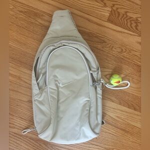 nike beige sling backpack